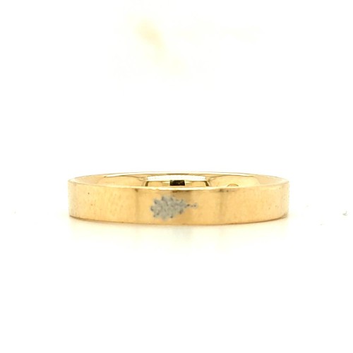14k Wedding Band With Nature Inspired Motif- Oak Leaf