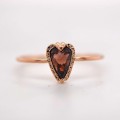 One-Of-a-kind 0.65ct Brown Diamond Ring in 750 Rose Gold Heart Prongs