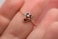 One-Of-a-kind 0.65ct Brown Diamond Ring in 750 Rose Gold Heart Prongs