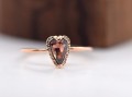 One-Of-a-kind 0.65ct Brown Diamond Ring in 750 Rose Gold Heart Prongs