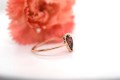One-Of-a-kind 0.65ct Brown Diamond Ring in 750 Rose Gold Heart Prongs